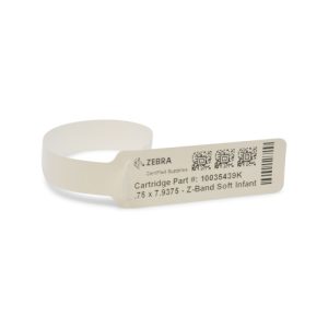 10035439K - Zebra 0.75" x 7.6875" Z-Band Soft Infant Wristband (Case) (Cartridge)