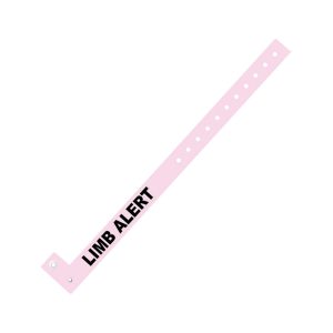 PS-LIMBALERT-PNK - Zebra 0.63" x 10" Slim Alert Limb Alert Wristband (Pink) (Case)