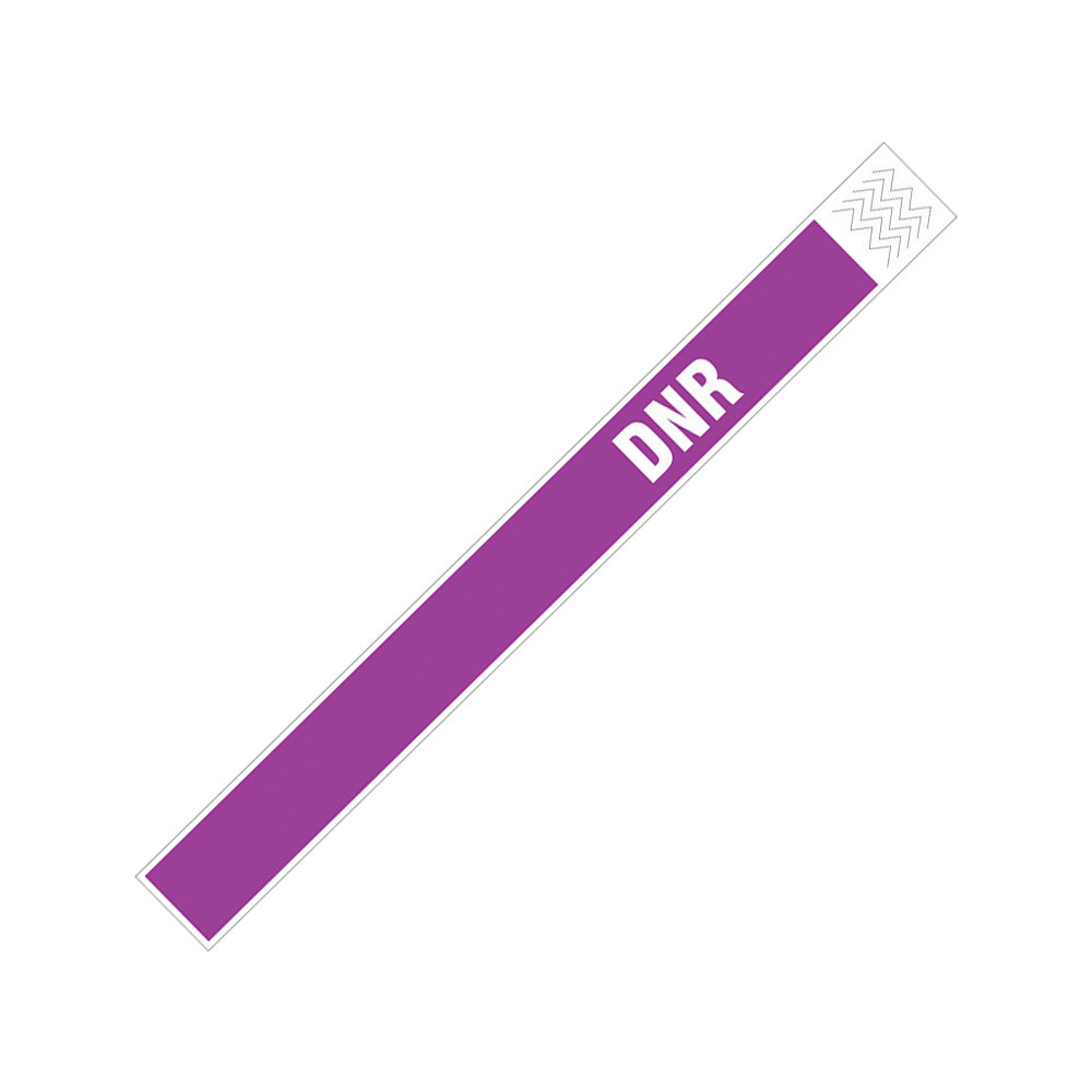 TY-DNR-PUR - Zebra 1" x 10" Tyvek Alert DNR Wristband (Purple) (Case)