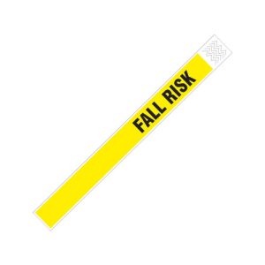 TY-FALLRISK - Zebra 1" x 10" Tyvek Alert Fall Risk Wristband (Yellow) (Case)