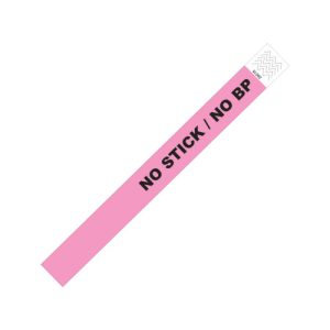 TY-NOSTICKNOBP - Zebra 1" x 10" Tyvek Alert No Stick/No BP Wristband (Pink) (Case)