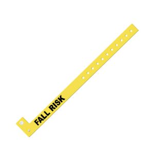PS-FALLRISK-YEL - Zebra 0.63" x 10" Slim Alert Fall Risk Wristband (Yellow) (Case)