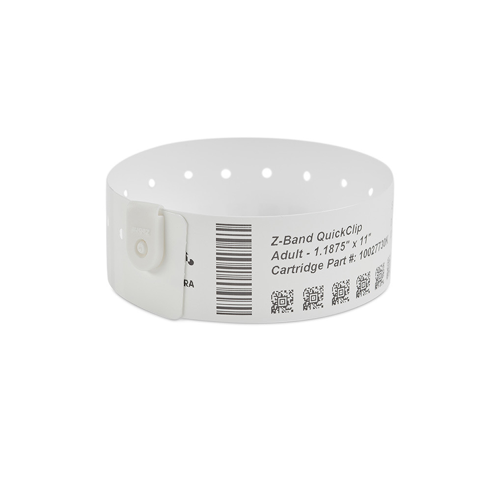 10027730K - Zebra 1.19" x 11" Z-Band QuickClip Wristband (Case)