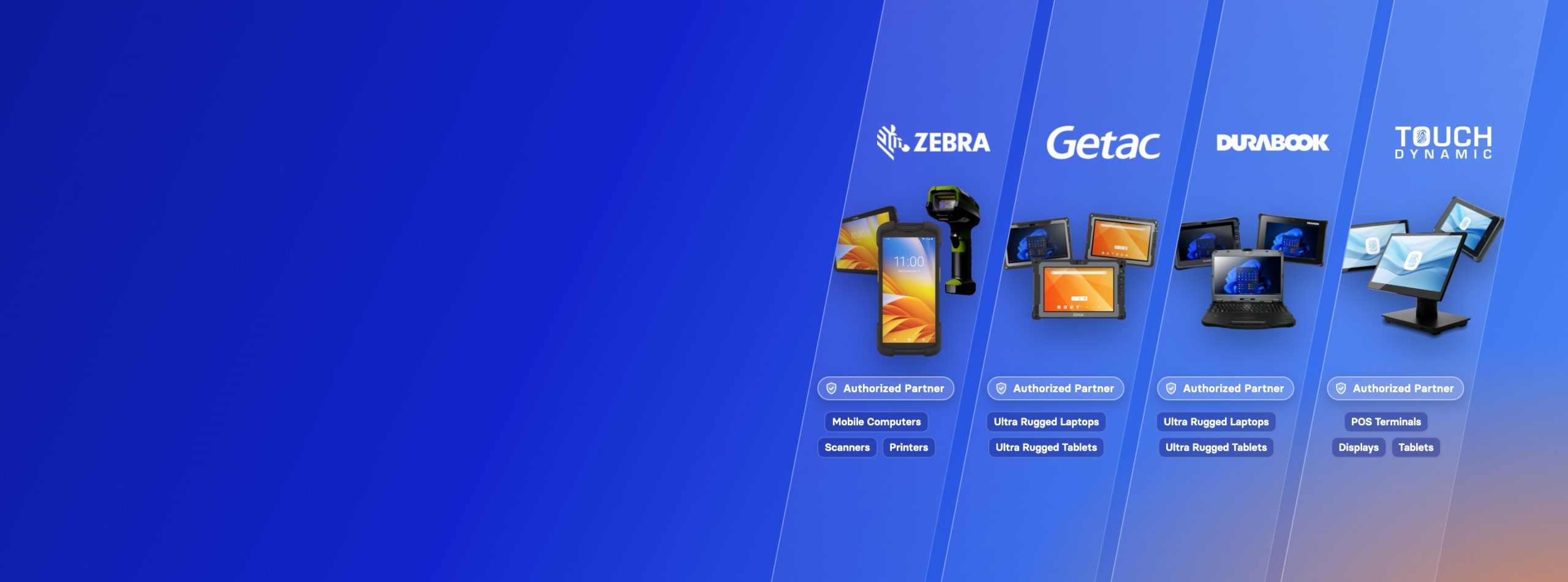 USS is an authorized reseller of Zebra, Getac, Durabook and Touch Dynamic rugged and enterprise technology